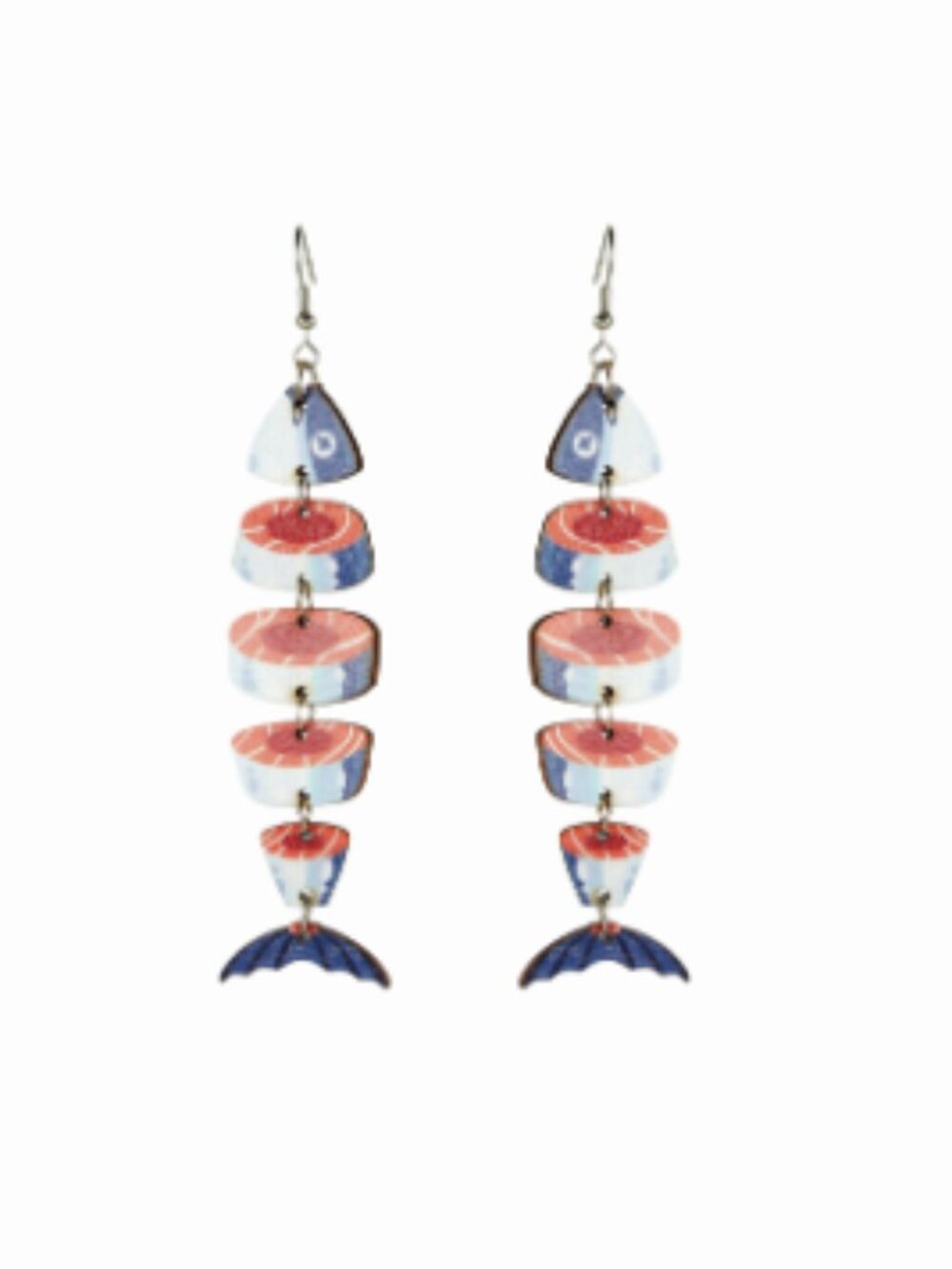 Cider Wood Fosh Earrings Blue Tuna NEW NIP Dangles